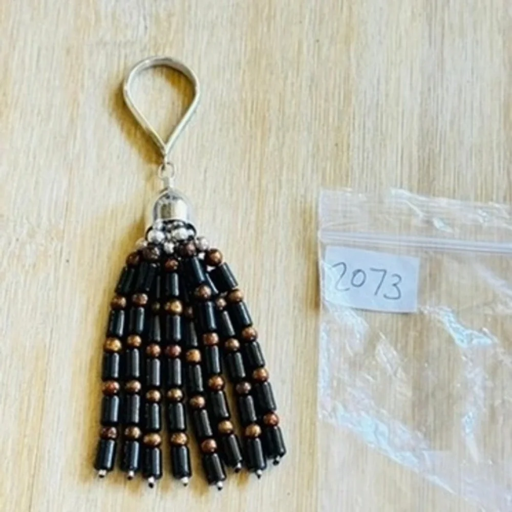 Jay King DTR Desert Rose Trading Pendant Black Gold Coral beaded Sterling 925